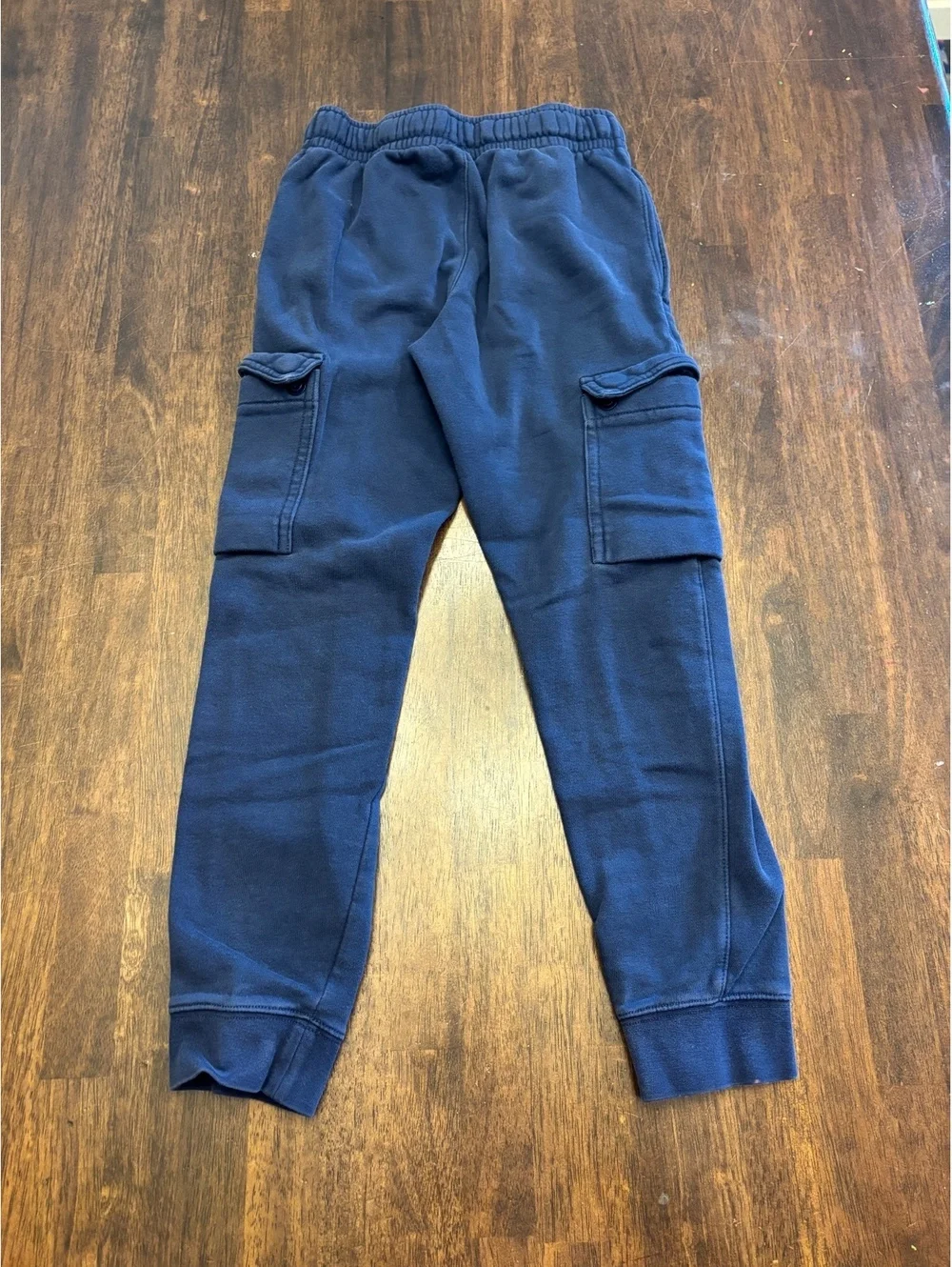 Nike Kids Navy Fleece Cargo Jogger Sweatpants Size Small S Drawstring